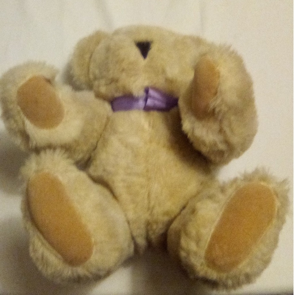 Vermont Teddy Bear Co.Classic Jointed Teddy Bear Plush Purple Ribbon Handmade - Picture 11 of 12